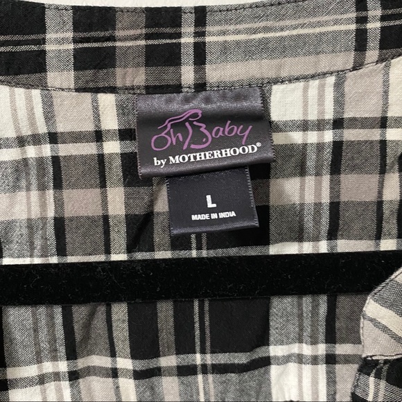 Oh Baby By Motherhood Plaid Maternity Shirt Large - Picture 3 of 4